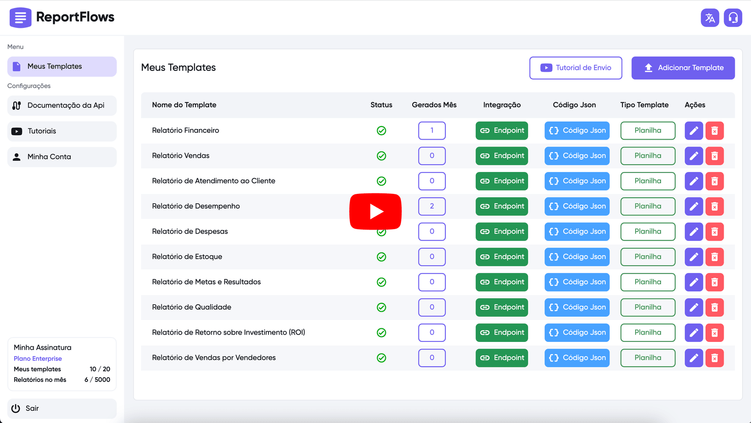 Vídeo de Demonstração ReportFlows
